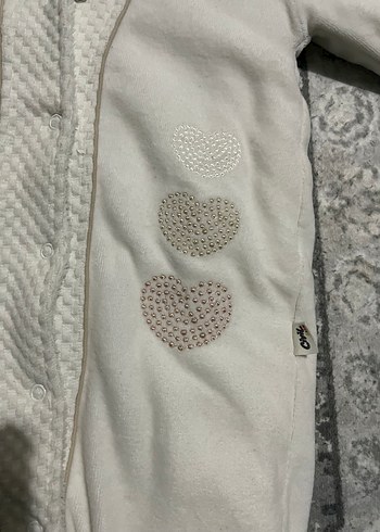 Kapüşonlu Beyaz Örgü Kız Bebek Tulumu - Görsel 3