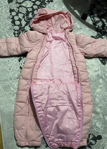 Kız Bebek Pembe Kapüşonlu Tulum - Görsel 2