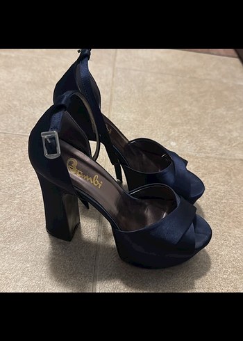 Siyah Platform Topuklu Kadın Gece Ayakkabısı - Görsel 2