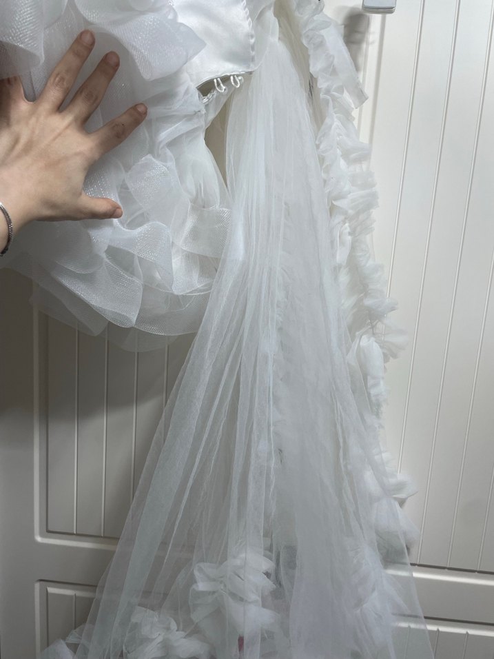 Beyaz Straplez Mini Gelinlik 2 yaş - Görsel 2