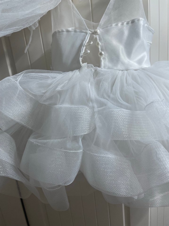 Beyaz Straplez Mini Gelinlik 2 yaş - Görsel 3