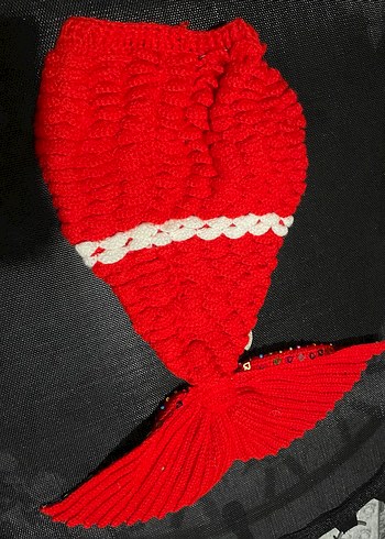 Kırmızı Nakışlı Örgü kız çocuk kostüm - Görsel 2