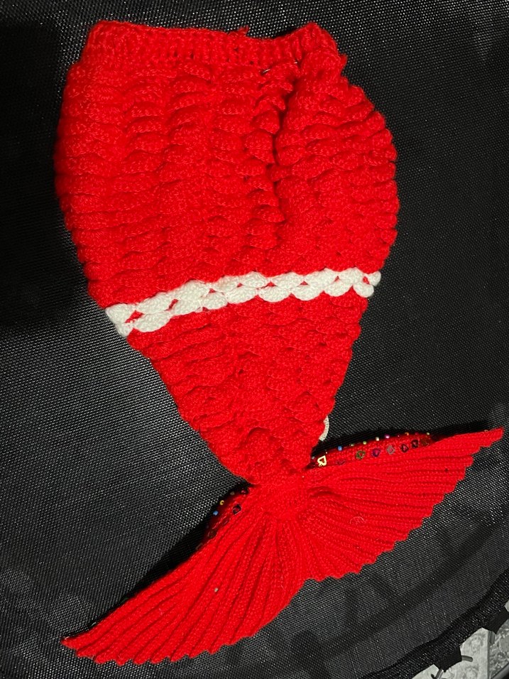 Kırmızı Nakışlı Örgü kız çocuk kostüm - Görsel 2