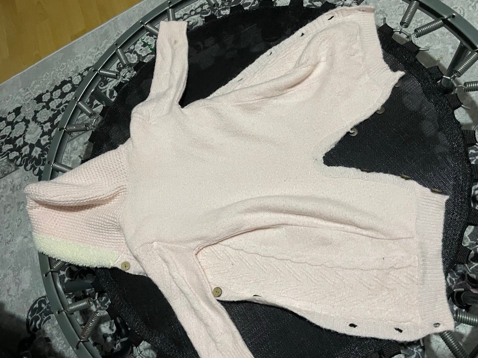 Beyaz Örgü Bebek Tulumu - Görsel 3