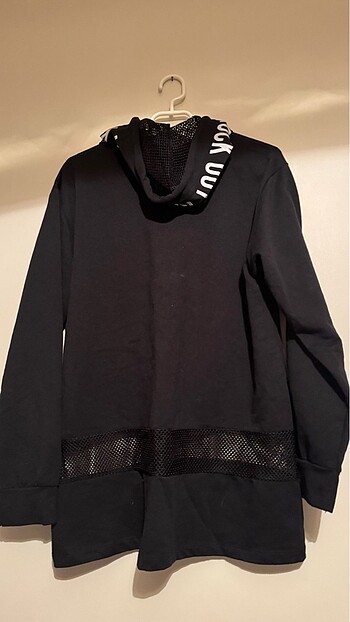 m Beden siyah Renk siyah fileli kapüşonlu sweatshirt