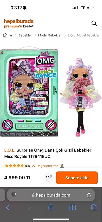 Diğer L.O.L. Surprise Omg Dans Çok Gizli Bebekler Miss Royale