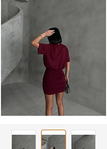Bordo elbise 