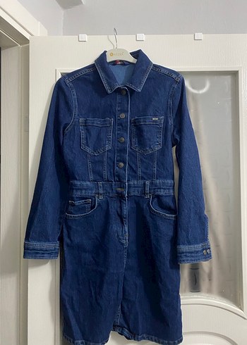 U.S Polo Assn. Düğmeli Lacivert Kadın Denim elbise