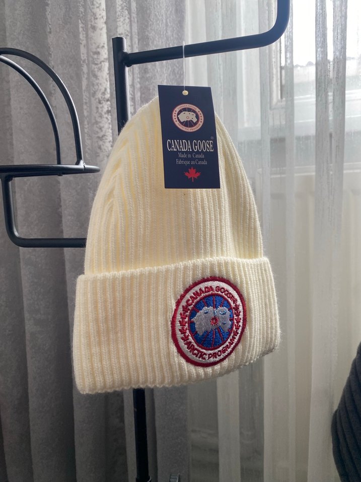Beyaz Kanada Goose Örgü Kadın Bere - Görsel 3