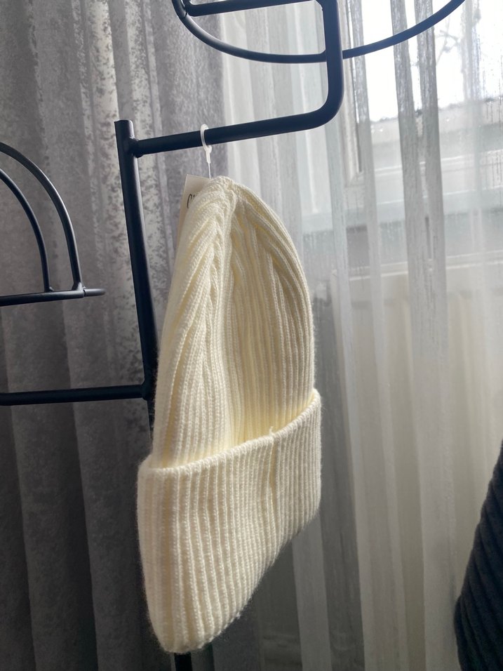 Beyaz Kanada Goose Örgü Kadın Bere - Görsel 2