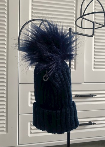 Moncler Kadın Lacivert Örgü Yün Bere - Görsel 3