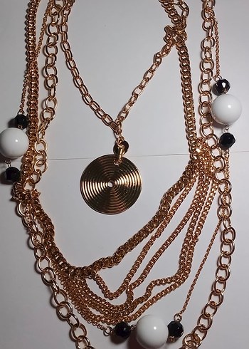 Uzun Zincir Detaylı Bohem Kadın Kolye - Görsel 4