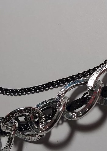 Uzun Siyah Zincirli Gotik Kadın Kolye - Görsel 4