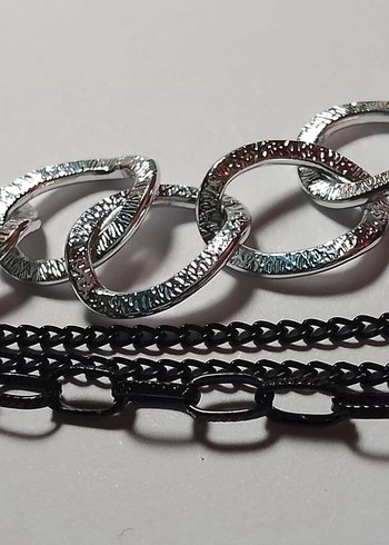 Uzun Siyah Zincirli Gotik Kadın Kolye - Görsel 5