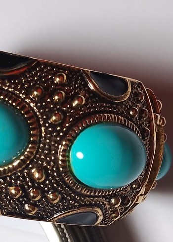 Boncuklu Turkuaz Bohem  bileklik - Görsel 2