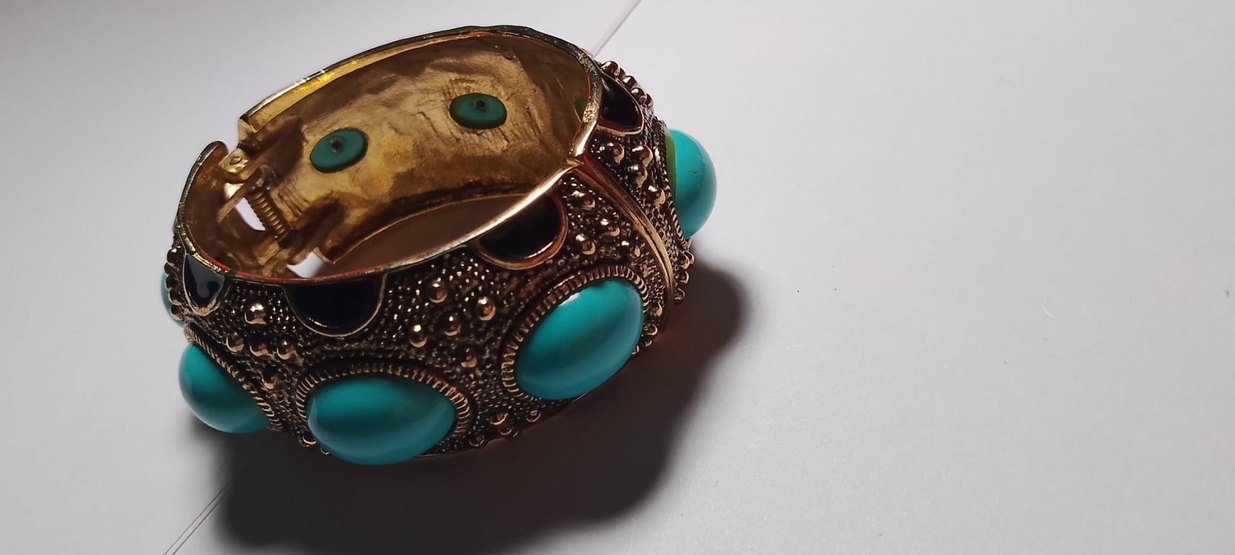 Boncuklu Turkuaz Bohem  bileklik - Görsel 3