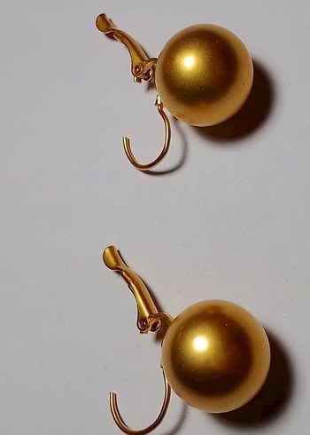 Parlak Altın Renk Midi Boy Bohem Küpe - Görsel 2