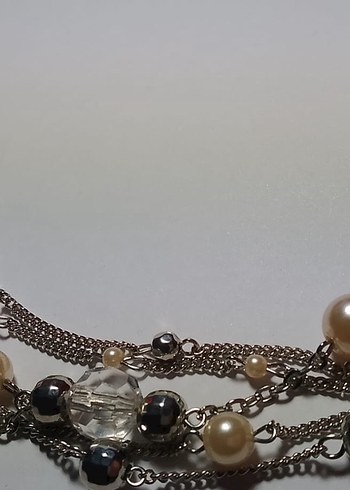 Bej Vintage Uzun Zincirli Kadın Kolye - Görsel 3