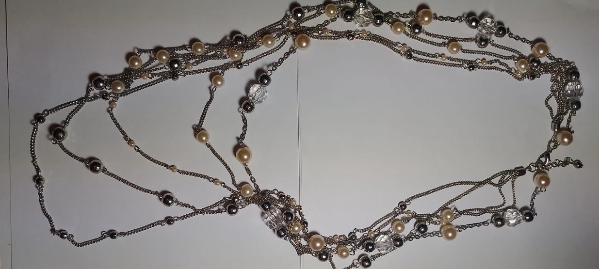 Bej Vintage Uzun Zincirli Kadın Kolye - Görsel 2