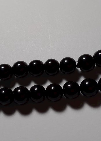 Uzun Siyah Boncuklu Gotik Kadın Kolye - Görsel 2