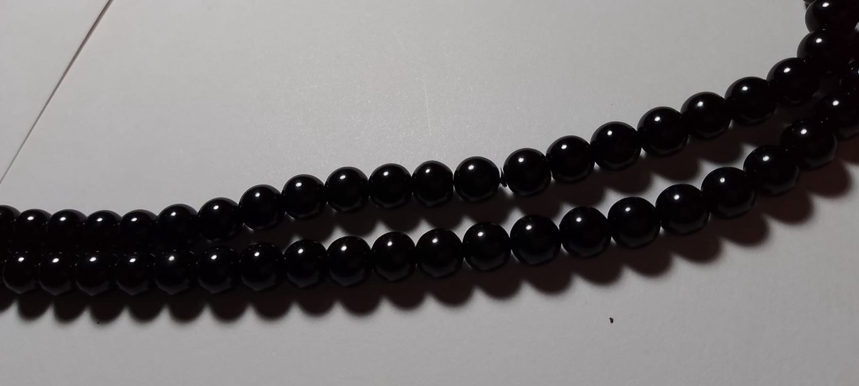 Uzun Siyah Boncuklu Gotik Kadın Kolye - Görsel 2