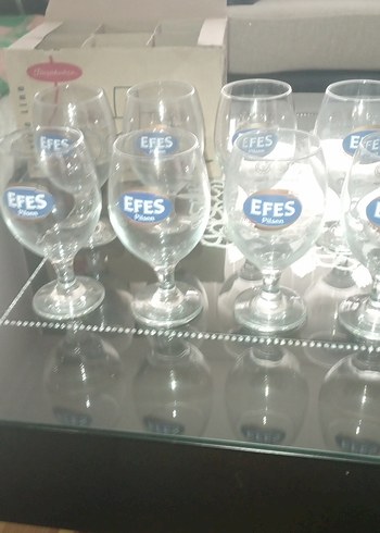 Efes Logolu Beyaz Ayaklı Bardak Seti - Görsel 2