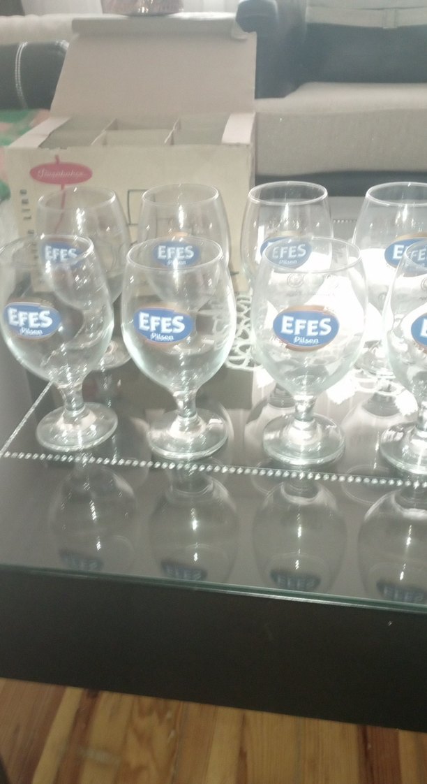Efes Logolu Beyaz Ayaklı Bardak Seti - Görsel 2