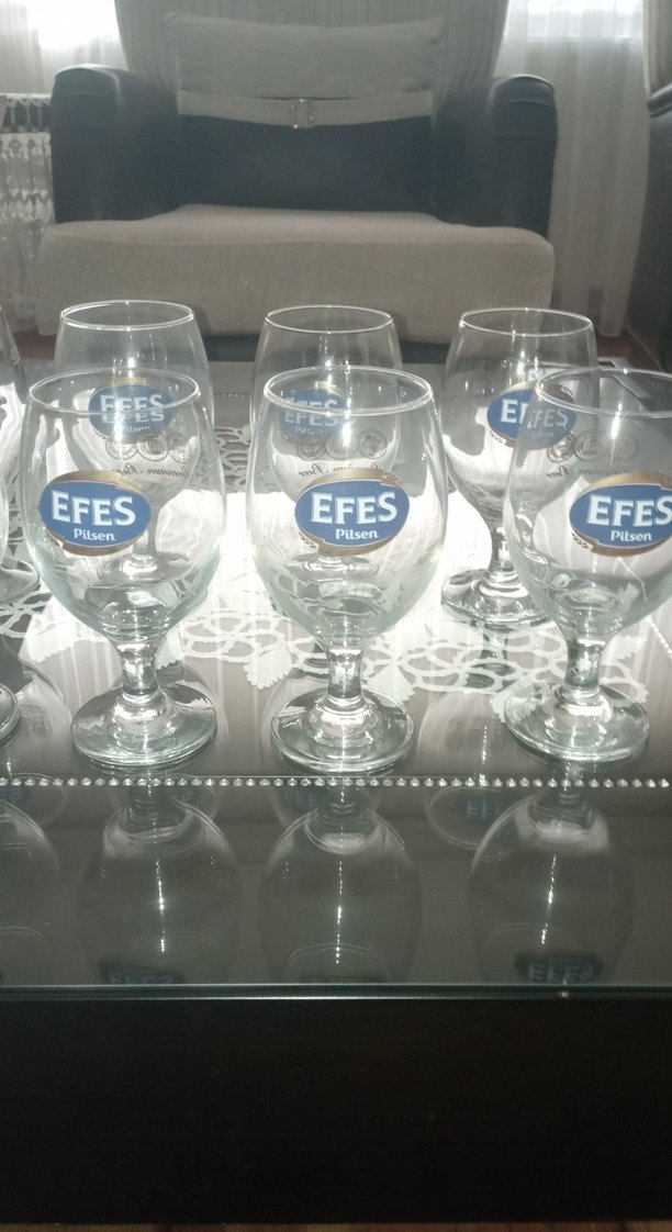 Efes Logolu Beyaz Ayaklı Bardak Seti - Görsel 3