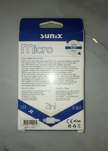 Sunix Beyaz 2'si 1 Arada Micro Şarj Aleti - Görsel 2