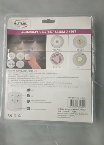 ElitLED Kumandalı 3'lü Portatif Beyaz Lamba - Görsel 2