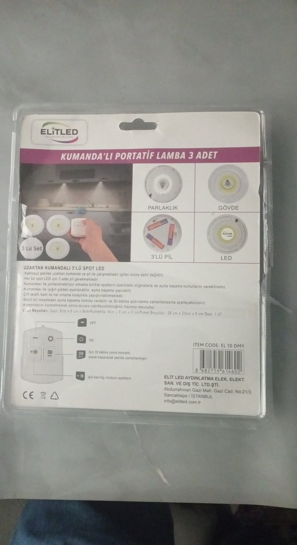 ElitLED Kumandalı 3'lü Portatif Beyaz Lamba - Görsel 2