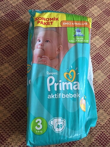 Pampers prima bebek bezi 3 numara 49 adet