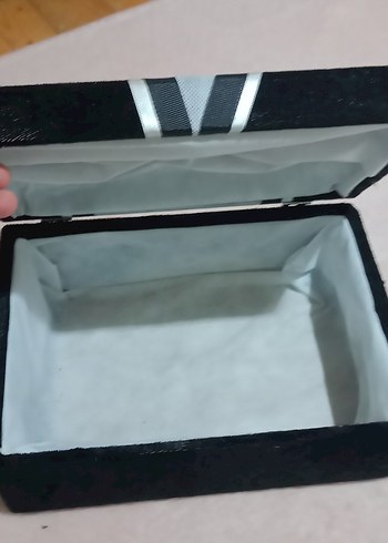 Düğmeli Siyah Desenli Smokin Damat Kutusu - Görsel 2