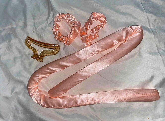 Isisiz Saç Sekillendirme Seti Pudra Pembe Saten Saç Sosisi Saç B