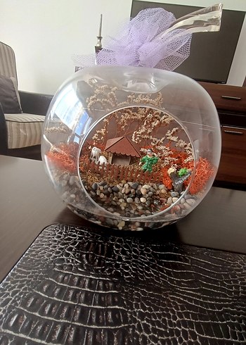 Kahverengi Mini Bahçe Teraryumu