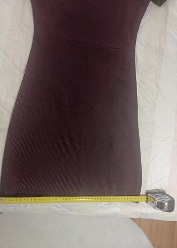 Bordo Kısa Kollu Kadın Elbise - Görsel 5