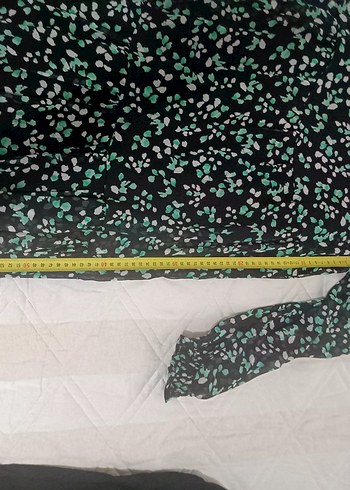 Yeşil Bağcıklı Uzun Kollu Midi Elbise - Görsel 5