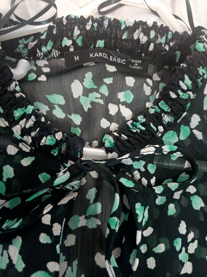 Yeşil Bağcıklı Uzun Kollu Midi Elbise - Görsel 4