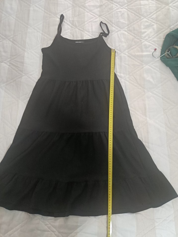 Siyah Askılı Midi Elbise - Görsel 2