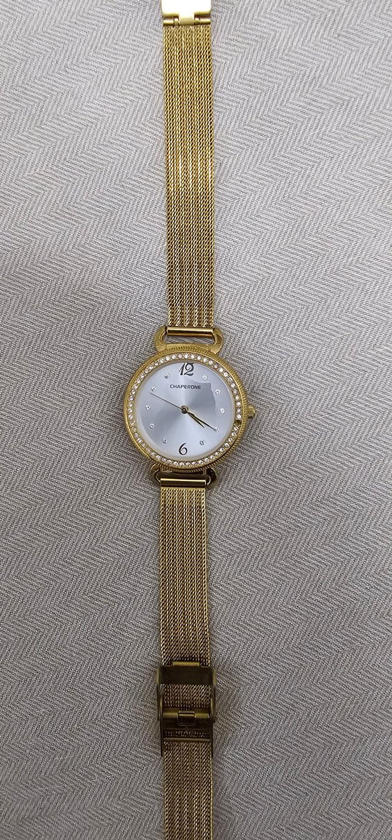 Altın Renk Zincir Detaylı Kadın Kol Saati - Görsel 3