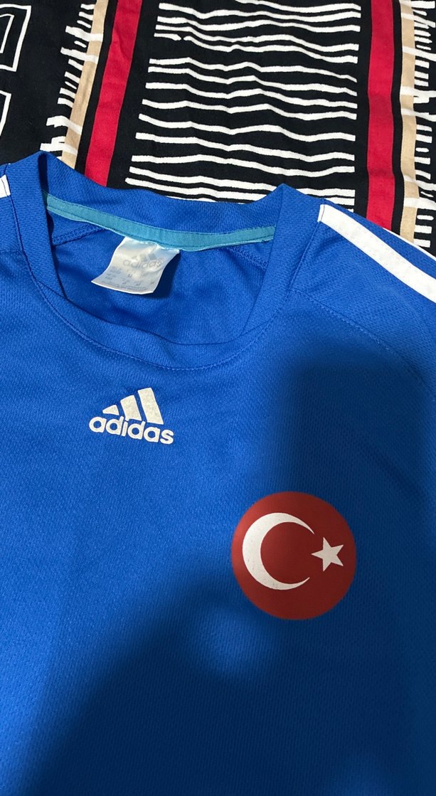 Erkek Mavi Kısa Kollu Spor Tişört - Görsel 2