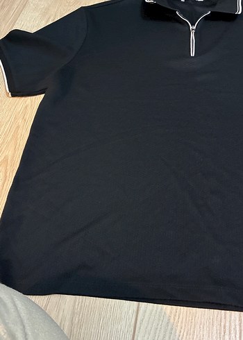 Erkek Siyah Fermuarlı Polo Tişört - Görsel 2