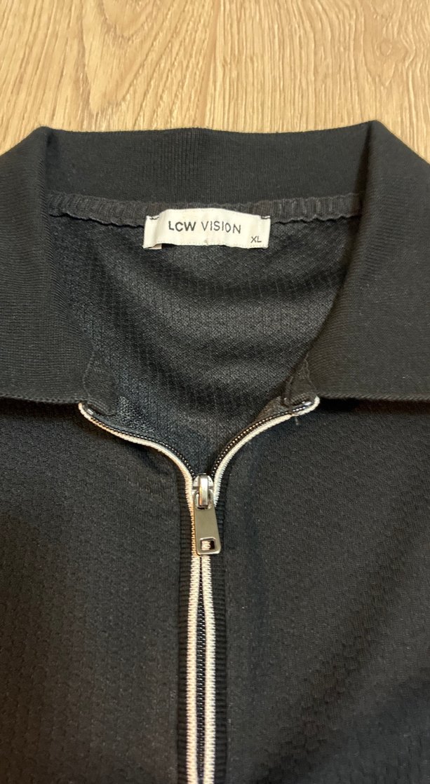 Erkek Siyah Fermuarlı Polo Tişört - Görsel 3