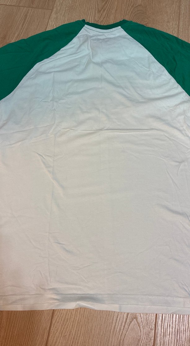 Erkek Beyaz-Yeşil Kısa Kollu Tişört - Görsel 4