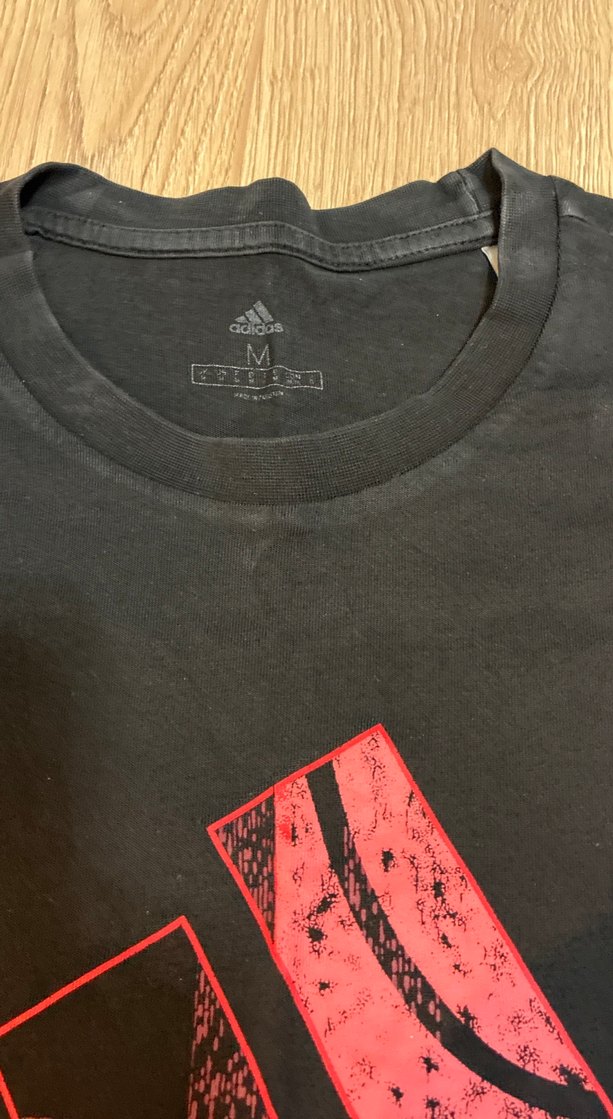 Siyah Adidas Baskılı Erkek Tişört - Görsel 3