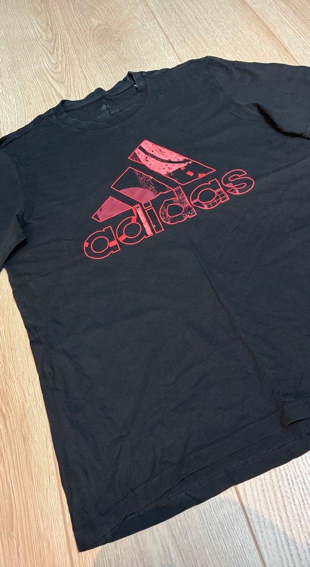 Siyah Adidas Baskılı Erkek Tişört - Görsel 2