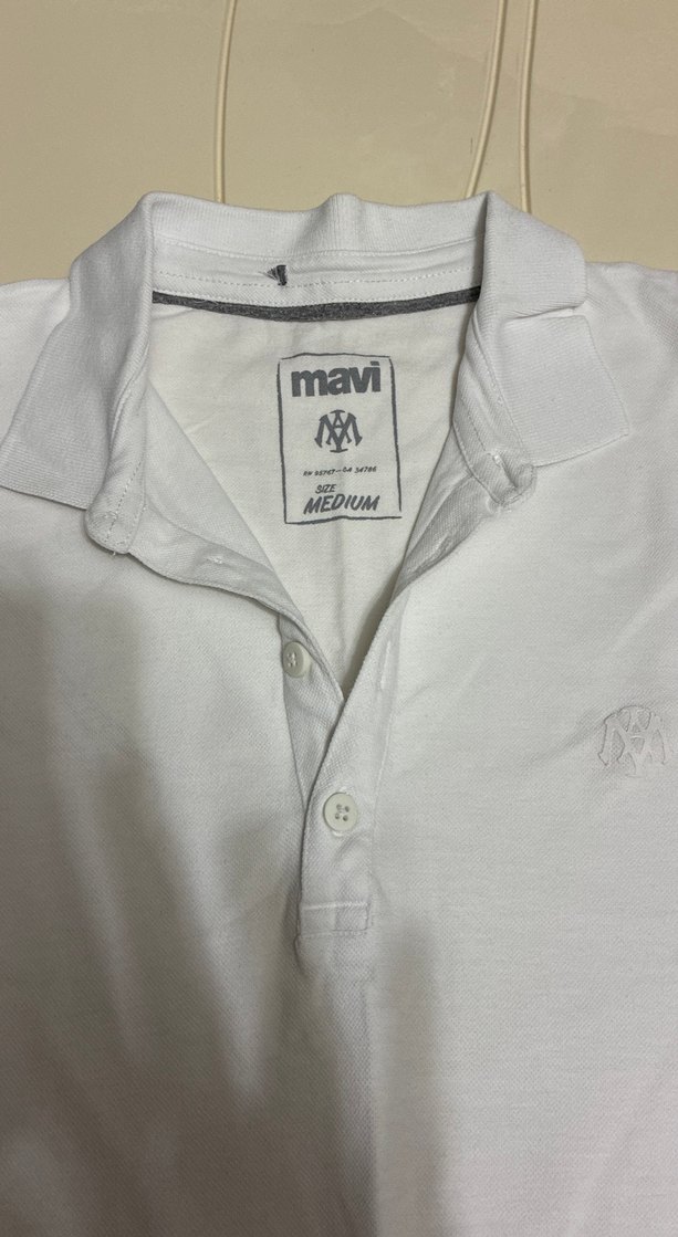 Erkek Beyaz Kısa Kollu Klasik Polo Tişört - Görsel 2