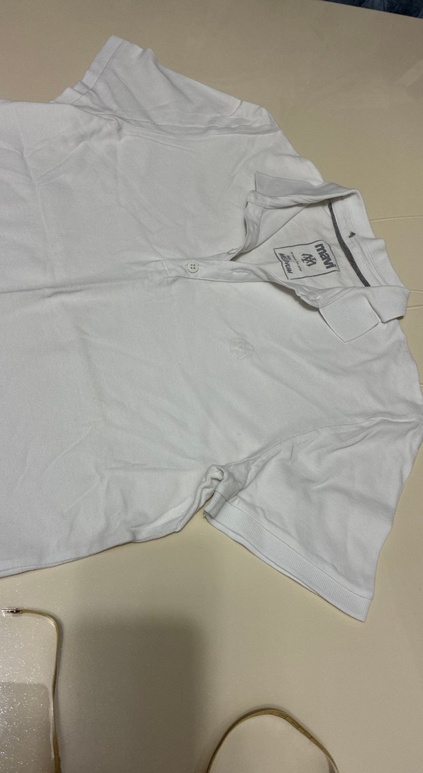 Erkek Beyaz Kısa Kollu Klasik Polo Tişört - Görsel 3