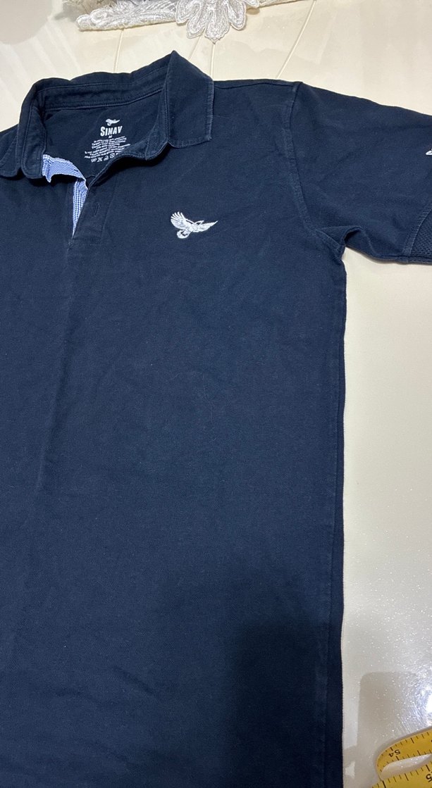 Siyah Erkek Denim Polo Tişört - Görsel 3