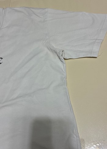 Beyaz Pamuklu Erkek Tişört Gri Baskılı - Görsel 3